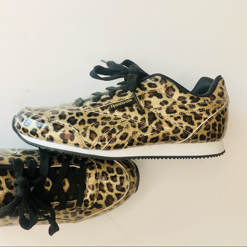 Cheetah Reebok Sneakers worn once! Purchased in Italy